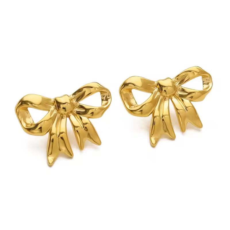 Golden Bow Studs