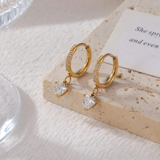 Dewdrop Heart Earrings