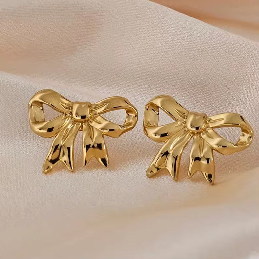 Golden Bow Studs