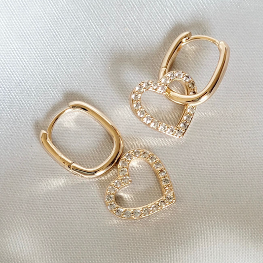 Heart Huggies Earrings