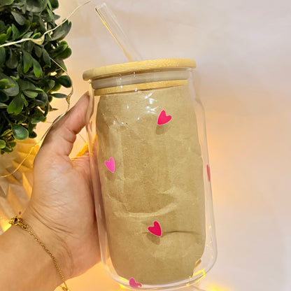 Glass Sipper with Wooden Lid