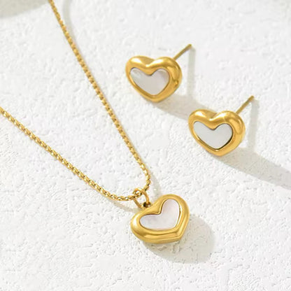 Glint Heart Necklace with Earrings