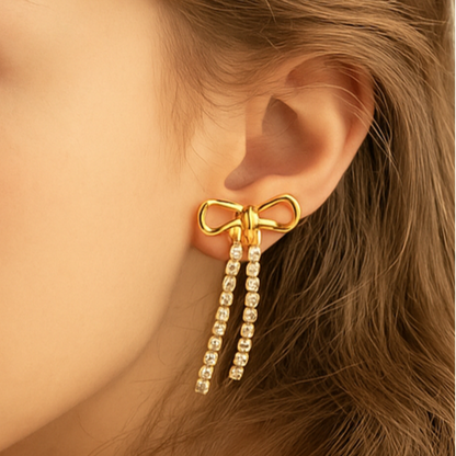 Golden Bow Earrings