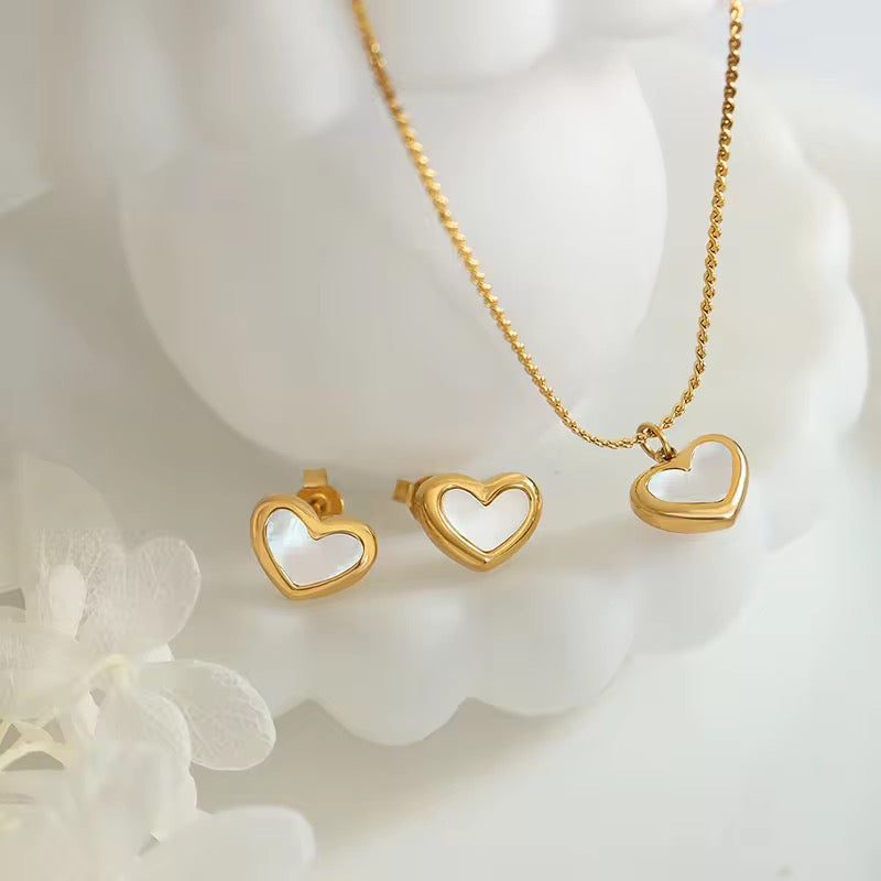 Glint Heart Necklace with Earrings
