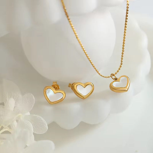 Glint Heart Necklace with Earrings