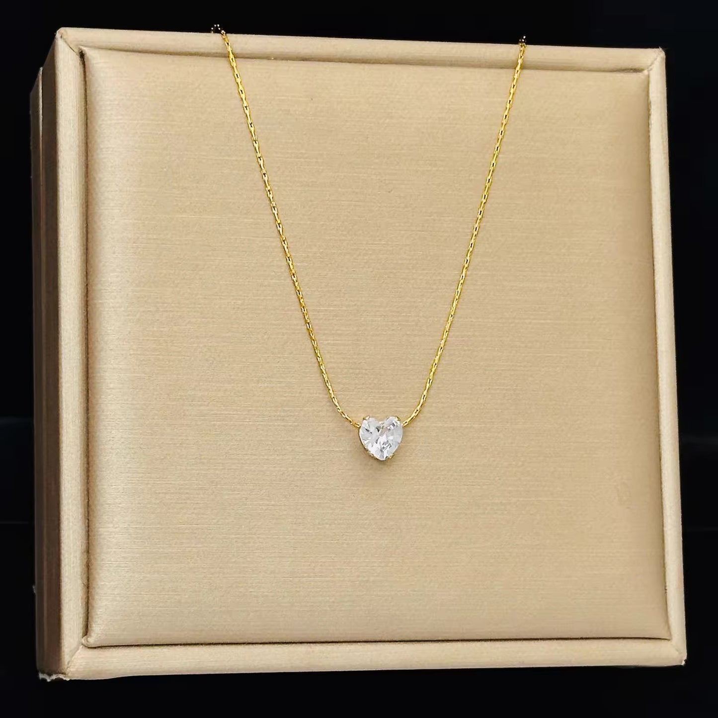Tiny Heart Stone Necklace