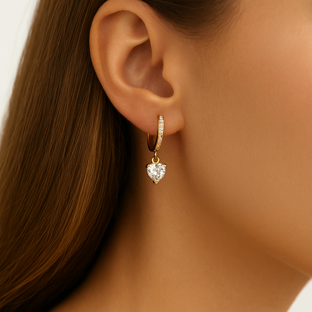Dewdrop  Heart Earrings