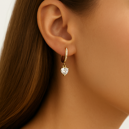 Dewdrop  Heart Earrings