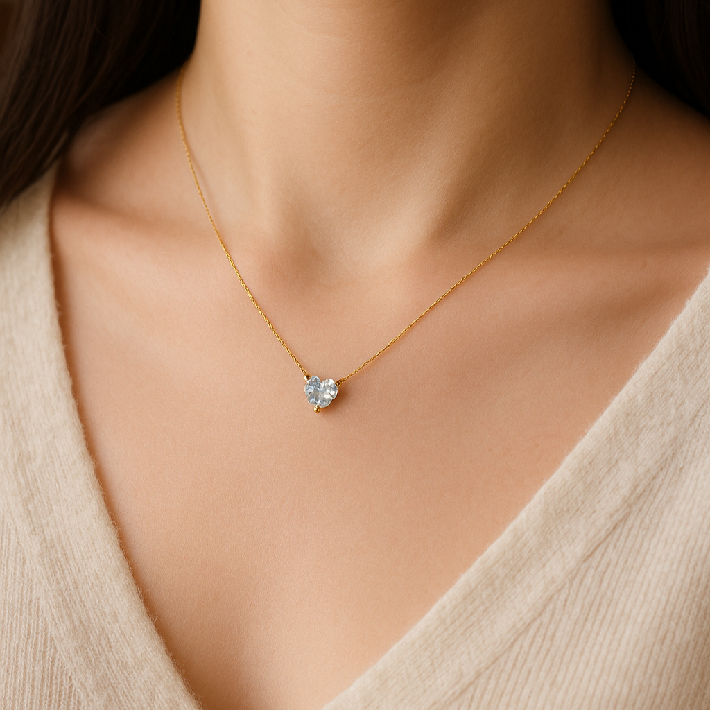 Tiny Heart Stone Necklace