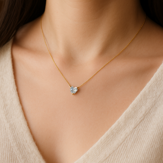Tiny Heart Stone Necklace
