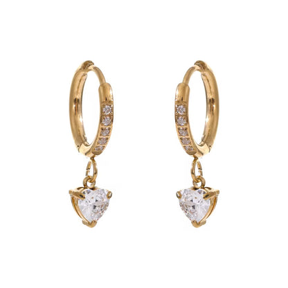 Dewdrop  Heart Earrings
