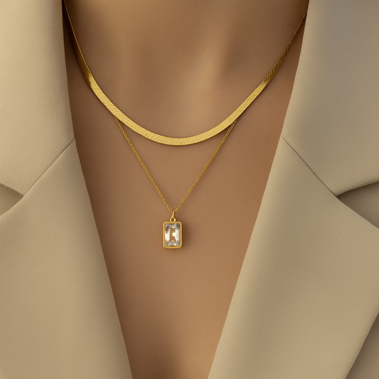 Double Layer Stone Necklace