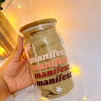 Glass Sipper with Wooden Lid